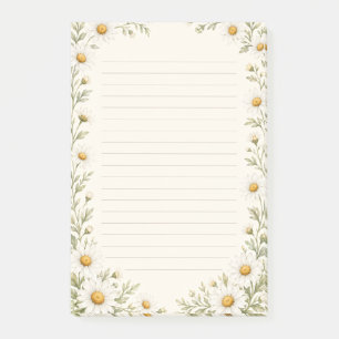 Post-it® Jardin de marguerites à l'aquarelle ligné 