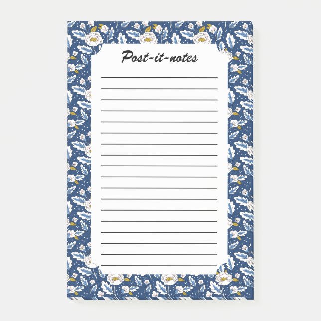 Post-it® Jardin Floral Bufs Floraux de la Marine (Devant)
