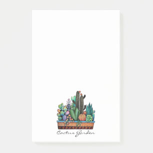 Post-it® Jardin mignon de cactus d'aquarelle dans le pot