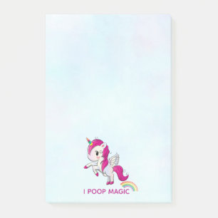 Post-it® Je fais caca magique drôle licorne dicton