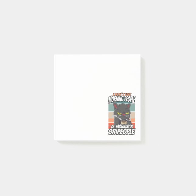 Post-it® Je n'aime pas les matins, les matins ou les gens (Devant)