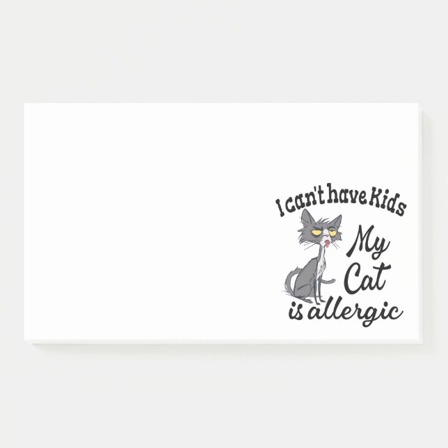 Post-it® Je ne peux pas avoir d'enfants Mon chat est allerg (Devant)