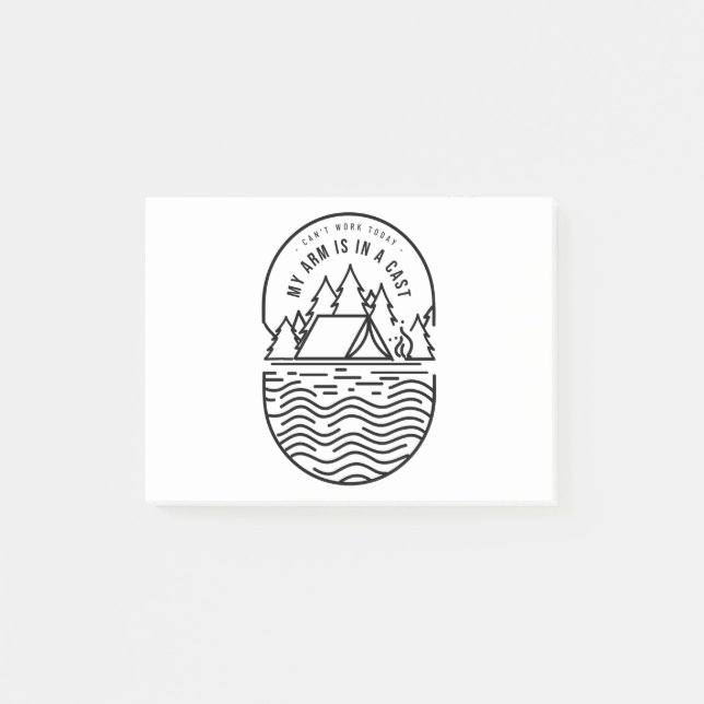 Post-it® Je ne peux pas travailler aujourd'hui mon bras est (Devant)