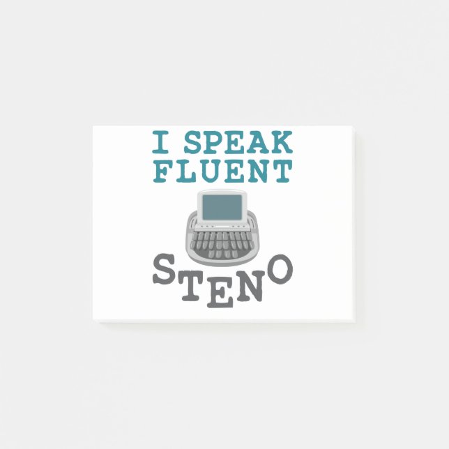Post-it® Je parle Fluent Steno Court Reporter Stenographer (Devant)
