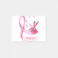 Je suis Un Survivant Dragonfly Pink Ribbon Cancer 