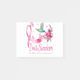 Post-it® Je suis Un Survivant Hummingbird Ribbon Cancer du 