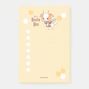 Post-it® Je suis une Bee Mochi Bee Occupée Liste Jaune