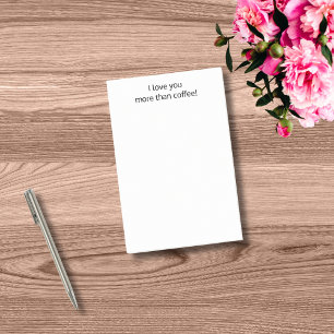 Post-it® Je t'aime plus que le café,Personnalisé drôle