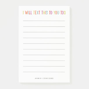 Post-it® Je vous enverrai ceci par texto, trop drôle, avec 