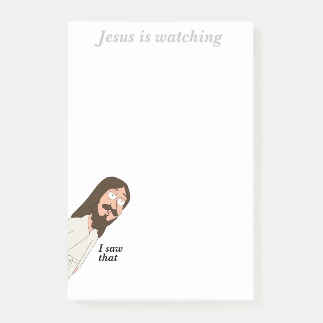 Post-it® Jesus regarde des notes amusantes de mèmes post-it (Devant)