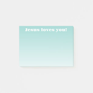 Post-it® Jésus t'aime !   turquoise ombre