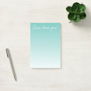 Post-it® Jésus t'aime ! vert turquoise