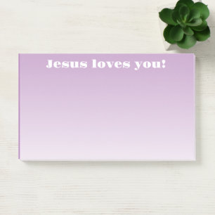 Post-it® Jésus t'aime !   violet ombre