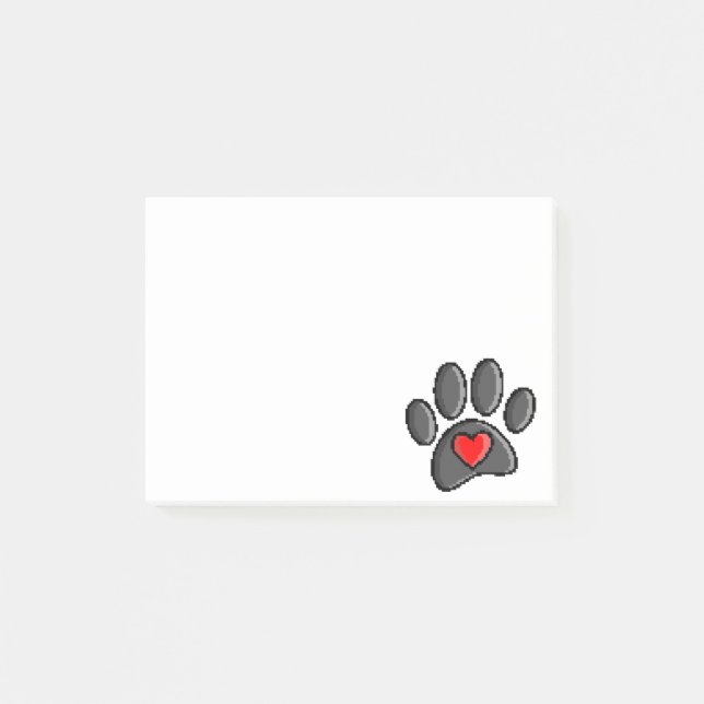 Post-it® Jeu vidéo Retro 80s 8 bits Pixel Art Chien Paw (Devant)