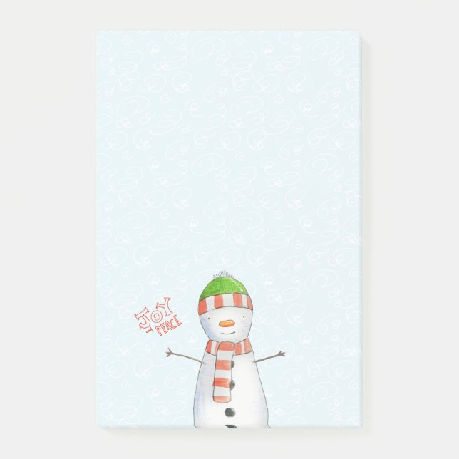 Post-it® Joie et paix | Noël du mignon Snowman (Devant)