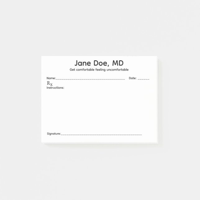 Post-it® Joke prescription pad post-it notes (Devant)