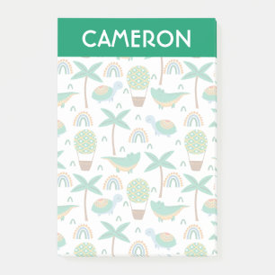 Post-it® Joli Alligator tortue colorée Motif arc-en-ciel