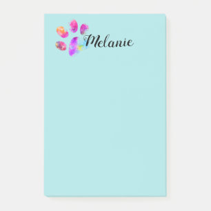 Post-it® joli amoureux des chiens bleu empreinte de patte a