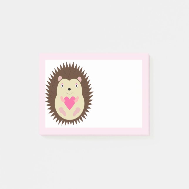 Post-it® Joli bébé hérisson fille rose (Devant)