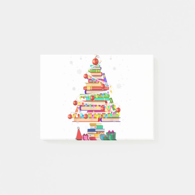 Post-it® Joli bibliothèque de noël arbre de bibliothèque mi (Devant)