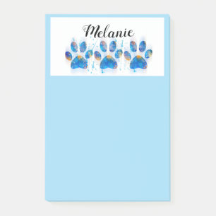 Post-it® joli bleu amoureux des chiens empreinte de patte b