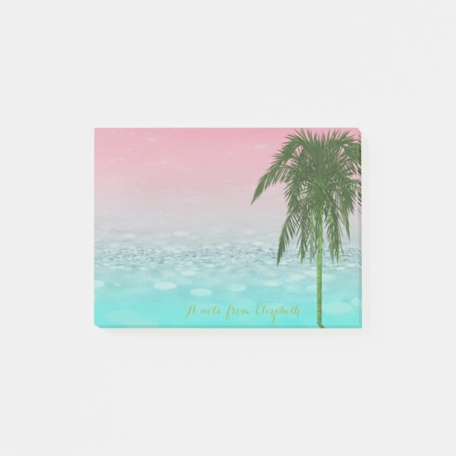 Post-it® Joli BokehTropical, Palm Tree, Personnalisé (Devant)