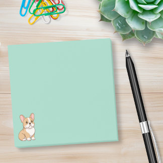 Post-it® Joli Bouledogue Français sur fond vert