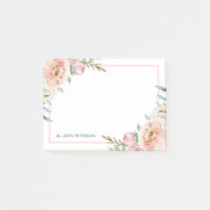 Post-it® Joli cadre de fleurs Ajouter Votre Nom