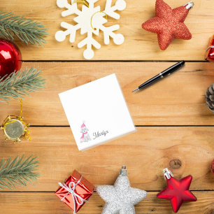 Post-it® Joli Caniche d'Hiver Mignon et Rose Nom