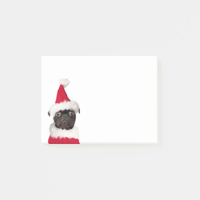 Post-it® Joli Carlin de Noël Chiot Santa Hat (Devant)