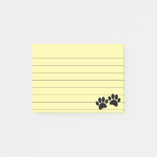 Post-it® Joli Cartoon Noir Chiot Empreintes de pattes Linke