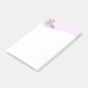 Post-it® Joli Chat Blanc Tenant Un Coeur 1