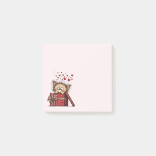 Post-it® Joli chaton de dessin animé dans une boîte avec de