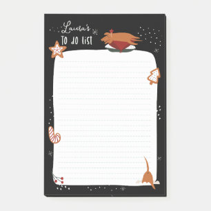Post-it® Joli Chien de Noël Personnalisable À Faire Liste
