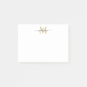 Post-it® Joli Design Chic Girl Script Monogramme Black Gold