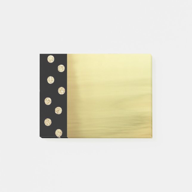 Post-it® Joli élégant faux or points noirs (Devant)
