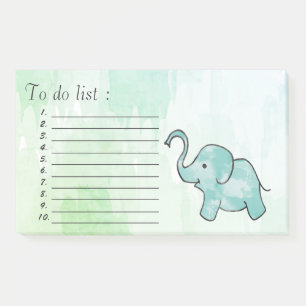 Post-it® Joli éléphant aquarelle "à faire liste"
