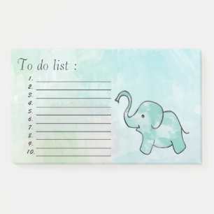 Post-it® Joli éléphant aquarelle "à faire liste"