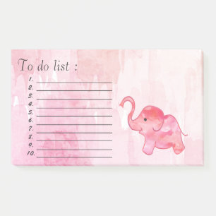 Post-it® Joli éléphant aquarelle "à faire liste"