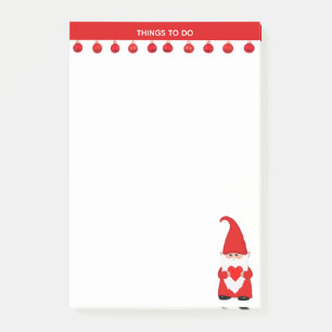 Post-it® Joli gnome de Noël avec cœur