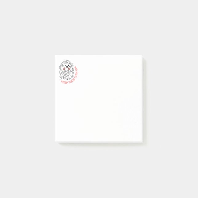 Post-it® Joli Hérisson. Gardez Votre Mémoire ! (Devant)