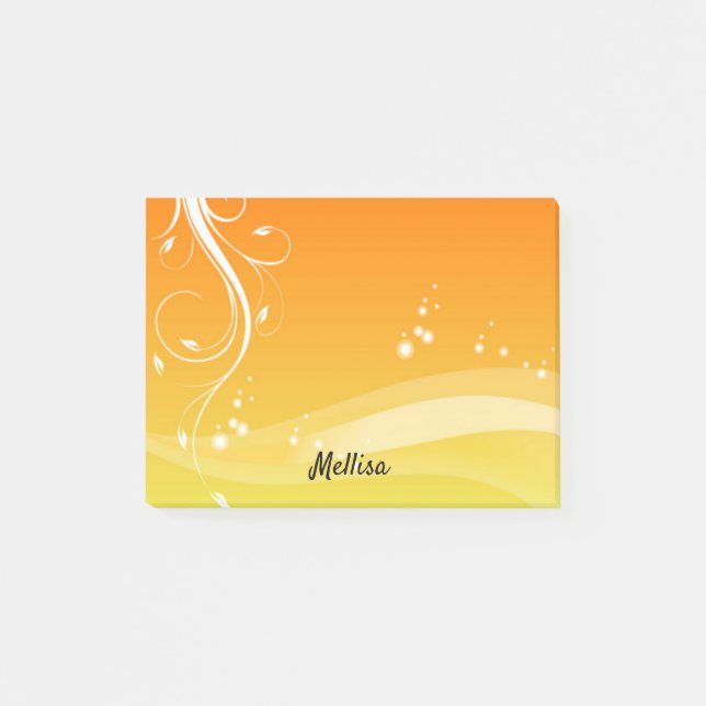 Post-it® Joli Jaune Abstrait do-it-yourself Votre nom Notes (Devant)