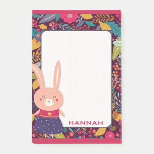 Post-it® Joli lapin de lapin de fleurs