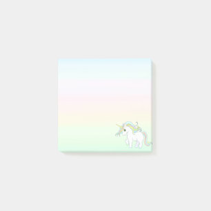 Post-it® Joli licorne magique sur couleurs pastel