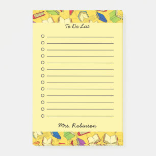 Post-it® Joli livre scolaire Enseignant à faire Liste Jaune