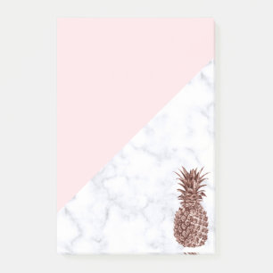 Post-it® Joli marbre rose élégant de blanc d'ananas d'or