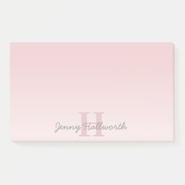 Post-it® Joli Monogramme rose personnalisable et votre nom  (Devant)