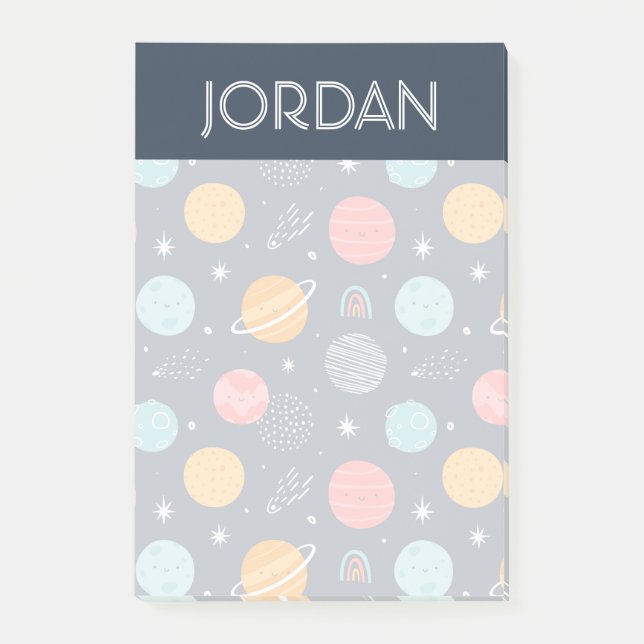 Post-it® Joli Motif Planète Souriante (Devant)