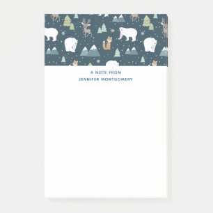 Post-it® Joli Noël Animaux d'hiver Motif rustique