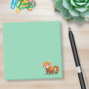 Post-it® Joli panda roux sur fond vert
